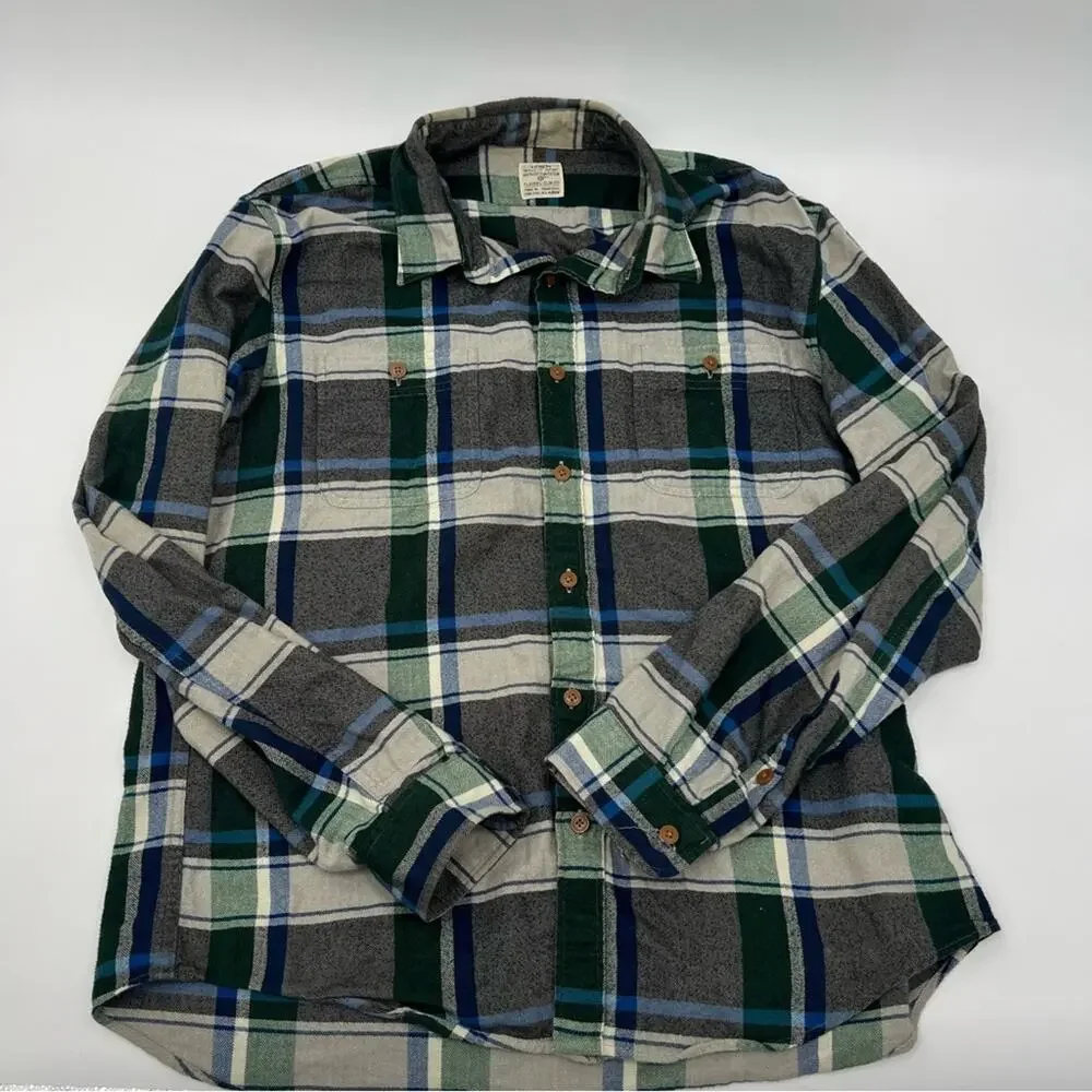 J. Crew Men’s Green Plaid Button Up Shirt